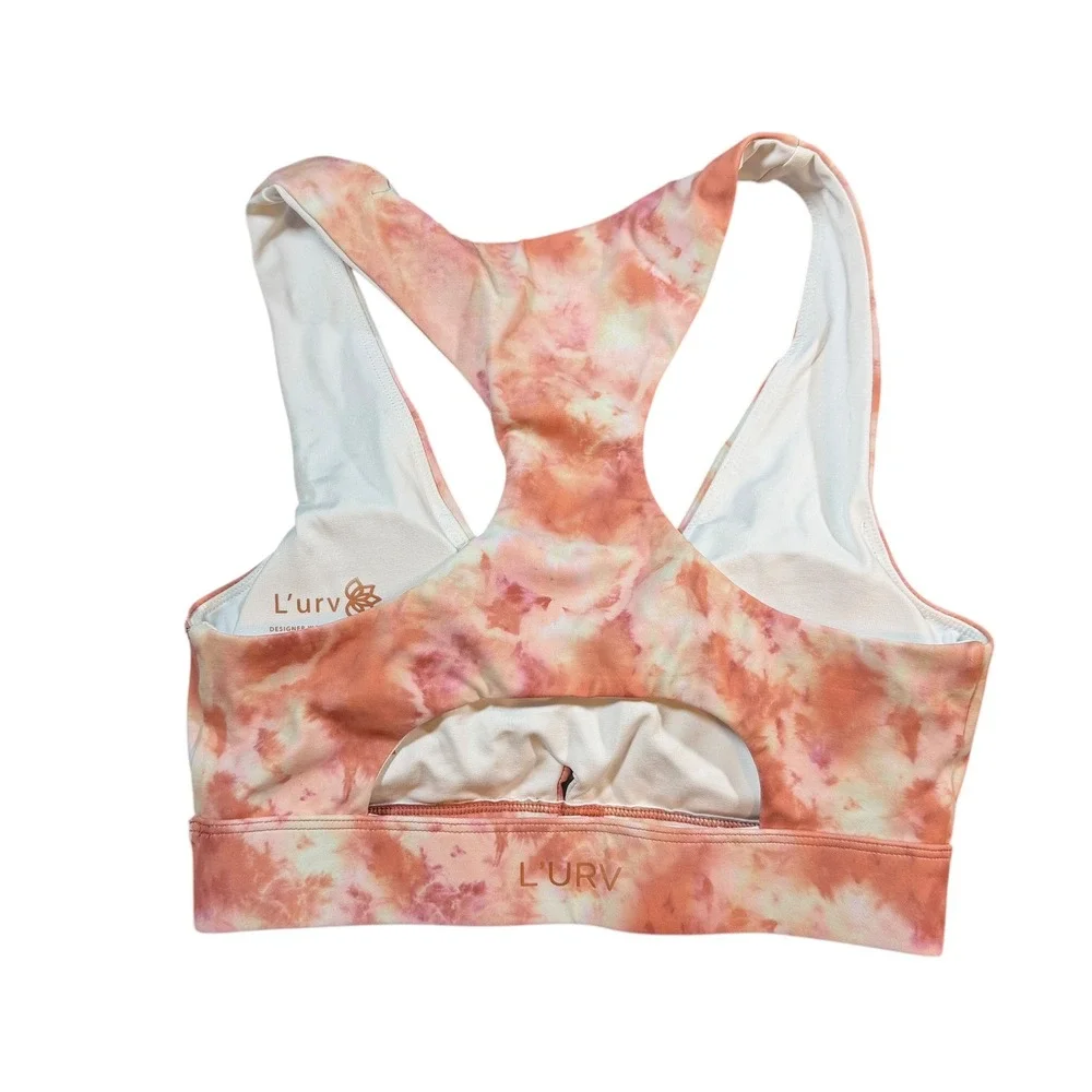 LURV Pink Rock Twist Crop Sports Bra Tie‎ Dye XS Designer Activewear New